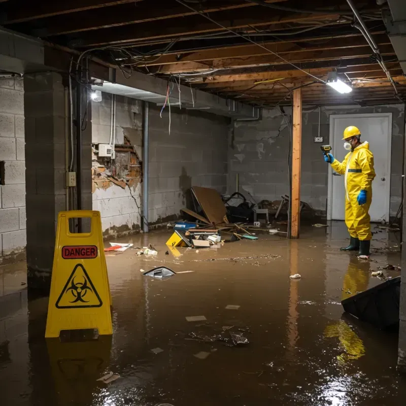 Flooded Basement Electrical Hazard in Runnemede, NJ Property